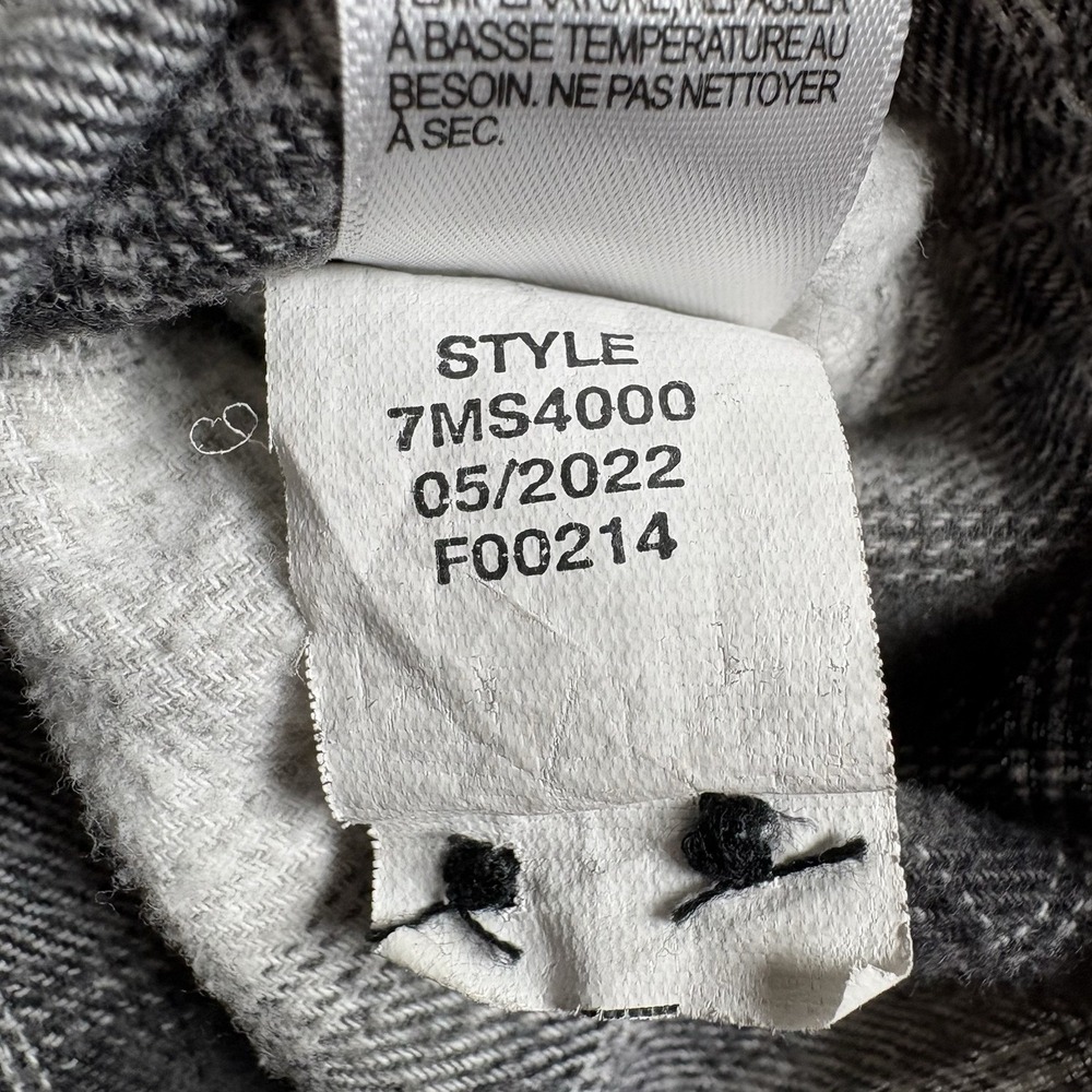 Lucky Brand Flannel Shirt Classic Fit Men's L Gray Plaid Button Up‎ Workwear - Picture 5 of 10